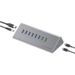 Conceptronic USB 3.0 Hub 10 Θυρών με σύνδεση USB-C και Εξωτερική Παροχή Ρεύματος Γκρι - Image 3