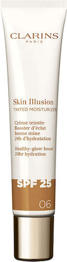 Clarins Skin Illusion 06 24ωρη Ενυδατική Κρέμα Προσώπου Ημέρας με Χρώμα και SPF25 40ml - Image 1
