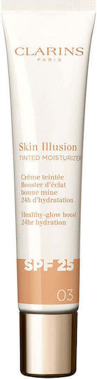 Clarins Skin Illusion 03 24ωρη Ενυδατική Κρέμα Προσώπου Ημέρας με Χρώμα και SPF25 40ml - Image 1