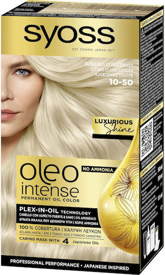 Syoss Oleo Intense Βαφή Μαλλιών Χωρίς Αμμωνία 10-50 Κατάξανθο Σαντρε 50ml - Image 1