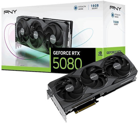PNY GeForce RTX 5080 16GB GDDR7 Triple Fan Κάρτα Γραφικών - Image 1