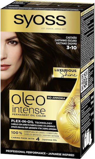 Syoss Oleo Intense Βαφή Μαλλιών 3-10 Σκούρο Καστανό 50ml - Image 1
