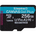 Kingston Canvas Go Plus microSDXC 256GB Class 10 U3 V30 A2 UHS-I με αντάπτορα