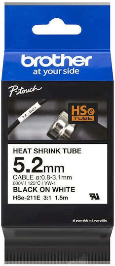 Brother P-Touch Ταινία Ετικετογράφου 1.5m x 5.2mm σε Μαύρο Χρώμα - Image 1