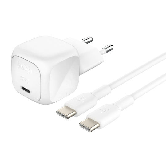 Belkin Φορτιστής με Θύρα USB-C και Καλώδιο USB-C - USB-C 20W Power Delivery Λευκός (BOOST Charge) - Image 1