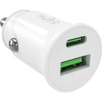 Puro Φορτιστής Αυτοκινήτου 20W Γρήγορης Φόρτισης με Θύρες: 1xUSB 1xType-C Λευκό Χρώμα