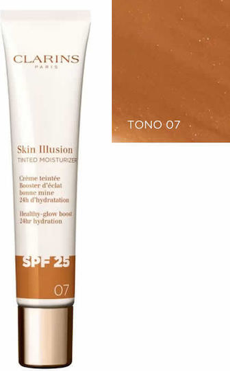 Clarins Skin Illusion 07 Κρέμα Προσώπου Ημέρας με Χρώμα και SPF25 για Ενυδάτωση, Αντιγήρανση & Λάμψη με Υαλουρονικό Οξύ 40ml - Image 1