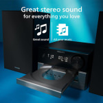 Philips Ηχοσύστημα 2.0 TAM3505M2 TAM3505M2/12 18W με CD / Digital Media Player, WiFi και Bluetooth Μαύρο - Image 4