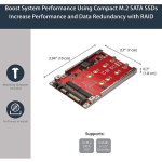 StarTech Dual-Slot M.2 Drive to SATA Adapter for 2.5" Drive Bay Κόκκινο S55058280 - Image 4
