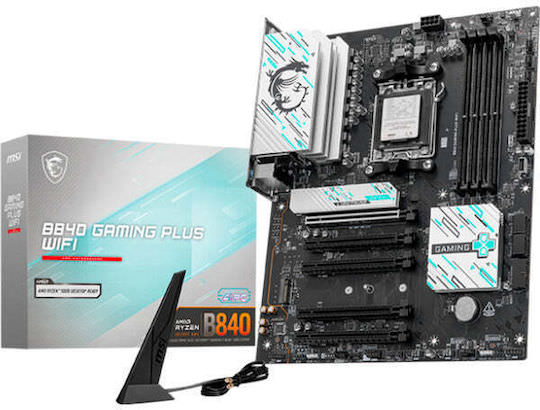 MSI B840M Gaming Plus WIFI6E Motherboard Micro ATX με AMD AM5 Socket 7E77-003R - Image 1