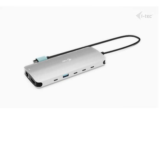i-tec USB-C Docking Station με HDMI 4K PD Ethernet και σύνδεση 2 Οθονών Ασημί (C31NANOTRIPLED140) - Image 1