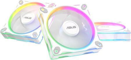 Asus Prime MR120 Case Fan με ARGB Φωτισμό και Σύνδεση 4-Pin PWM 3τμχ Λευκό - Image 1