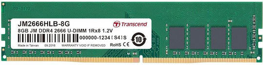 Transcend JetRam DDR4 με Module 1x8GB και Ταχύτητα 2666 για Desktop - Image 1