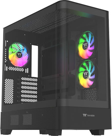 Thermaltake View 290 TG Gaming Micro Tower Κουτί Υπολογιστή με Πλαϊνό Παράθυρο και RGB Φωτισμό Μαύρο - Image 1