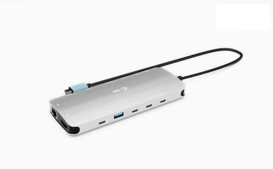 i-tec USB-C Docking Station με HDMI 4K PD Ethernet και σύνδεση 2 Οθονών Ασημί (C31NANOTRIPLEDOCKPD) - Image 1