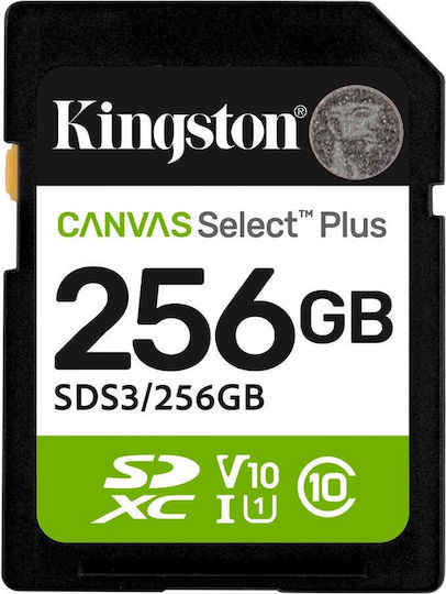 256gb Sd Memory Card Kingston Canvas Select Plus Class 10 Uhs-i Read Speed Up To 100mb/s - Image 1