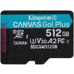 Kingston Canvas Go Plus microSDXC 512GB Class 10 U3 UHS-I με αντάπτορα - Image 2