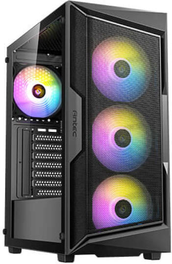 Antec AX61 Midi Tower Κουτί Υπολογιστή με Πλαϊνό Παράθυρο και RGB Φωτισμό Μαύρο - Image 1
