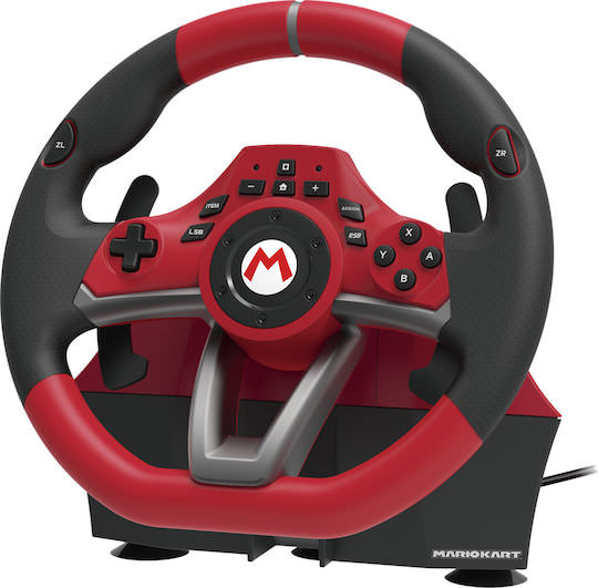Hori Mario Kart Racing Wheel Pro Deluxe Τιμονιέρα με Μοχλό Ταχυτήτων και Πετάλια για Switch - Image 1