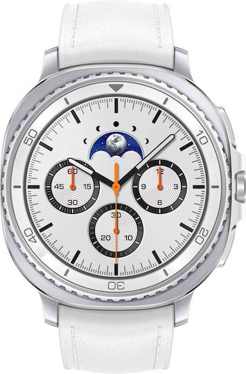 Samsung Galaxy Watch8 Classic Stainless Steel 46mm Αδιάβροχο με Παλμογράφο (Λευκό) - Image 1