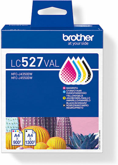 Brother LC527VAL Γνήσιο Πακέτο 4 Μελανιών Εκτυπωτή InkJet Κίτρινο / Κυανό / Ματζέντα / Μαύρο - Image 1