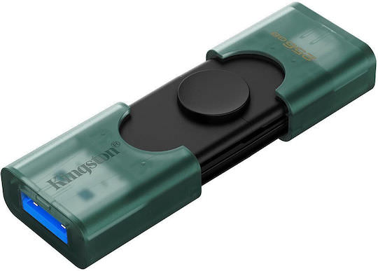 Kingston Datatraveler 256GB USB 2.0 Stick με σύνδεση USB-A & USB-C Πράσινο - Image 1
