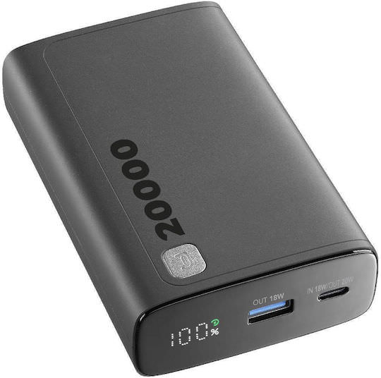 Cellular Line ELITE Power Bank 20000mAh 18W με Θύρα USB-A και Θύρα USB-C Μαύρο - Image 1
