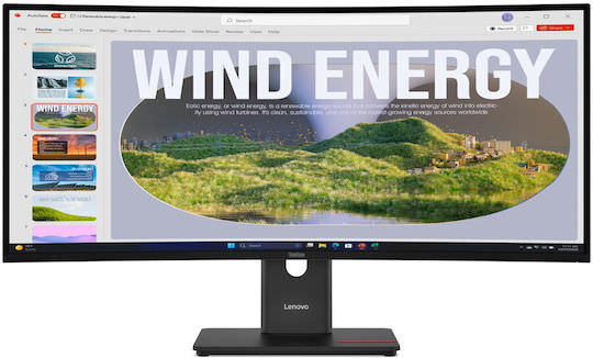 Lenovo T34WD-40 Monitor 34" QHD 3440x1440 με Χρόνο Απόκρισης 4ms GTG - Image 1