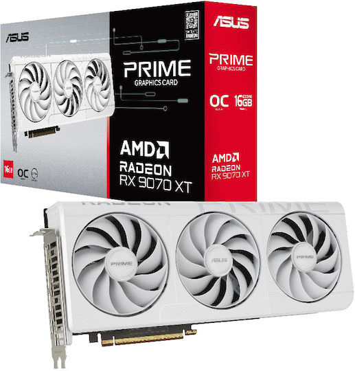 Asus Radeon RX 9070 XT 16GB GDDR6 Prime OC White Κάρτα Γραφικών - Image 1