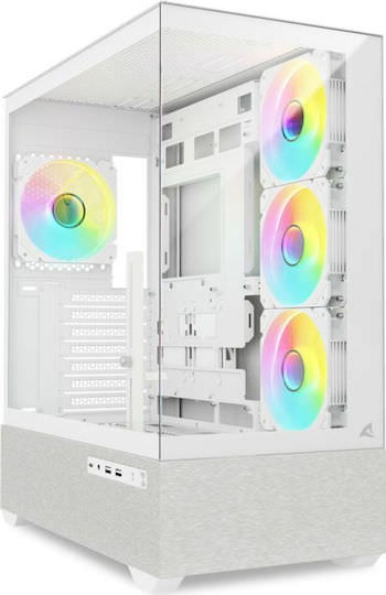 Sharkoon AK7 ARGB Gaming Midi Tower Κουτί Υπολογιστή με Πλαϊνό Παράθυρο Λευκό - Image 1