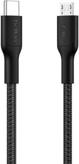 Belkin Braided USB 2.0 Cable USB-C male - USB-C Μαύρο 1m CAB026hq1MBK - Image 1
