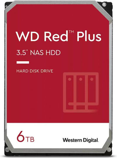 Western Digital Red Plus 6TB HDD Σκληρός Δίσκος 3.5" SATA III 5400rpm με 256MB Cache για NAS - Image 1