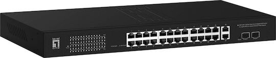 Level One GEP-2841 Managed L2 PoE++ Switch με 24 Θύρες Gigabit (1Gbps) Ethernet και 2 SFP Θύρες - Image 1