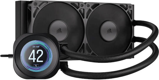 Corsair NAUTILUS 240 RS LCD Υδρόψυξη Επεξεργαστή Διπλού Ανεμιστήρα 120mm για Socket AM4/AM5/1700 με ARGB Φωτισμό - Image 1