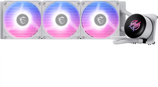 MSI MPG CoreLiquid Υδρόψυξη Επεξεργαστή Τριπλού Ανεμιστήρα 120mm για Socket AM4/AM5/1700 με Λευκό Φωτισμό Λευκή - Image 1