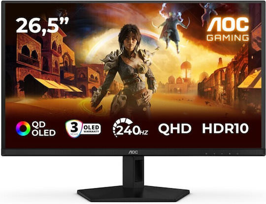 AOC Q27G41ZDF QD-OLED HDR Gaming Monitor 25.6" QHD 2560x1440 240Hz με Χρόνο Απόκρισης 0.3ms GTG - Image 1
