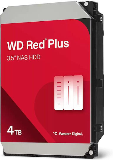 Western Digital Red Plus 4TB HDD Σκληρός Δίσκος 3.5" SATA III 5400rpm με 128MB Cache για NAS / Server - Image 1