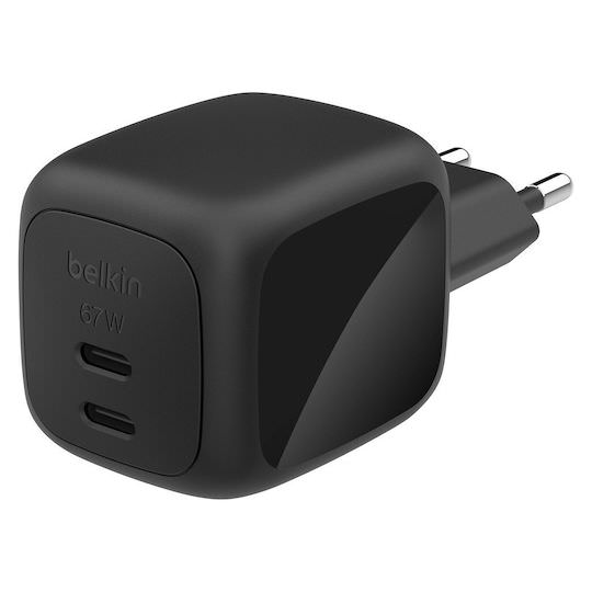 Belkin Φορτιστής Χωρίς Καλώδιο GaN με 2 Θύρες USB-C 67W Power Delivery Μαύρος (WCH020KQBK) - Image 1