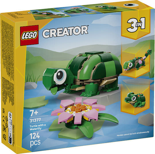 LEGO Creator 3-in-1 Turtle with a Water Lily Flower για 7+ Ετών 124τμχ - Image 1