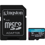 Kingston Canvas Go Plus SDXC 512GB Class 10 U3 V30 A2 UHS-I με αντάπτορα