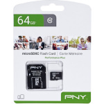 PNY microSDXC 64GB Class 10 U1 UHS-I με αντάπτορα