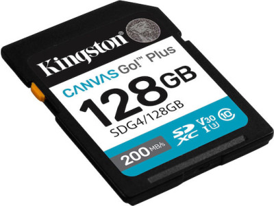 Kingston Canvas Go! SDXC 128GB Class 10 U3 V30 UHS-I