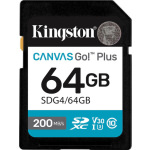 Kingston Canvas Go Plus SDXC 64GB Class 10 U3 V30 UHS-I με αντάπτορα