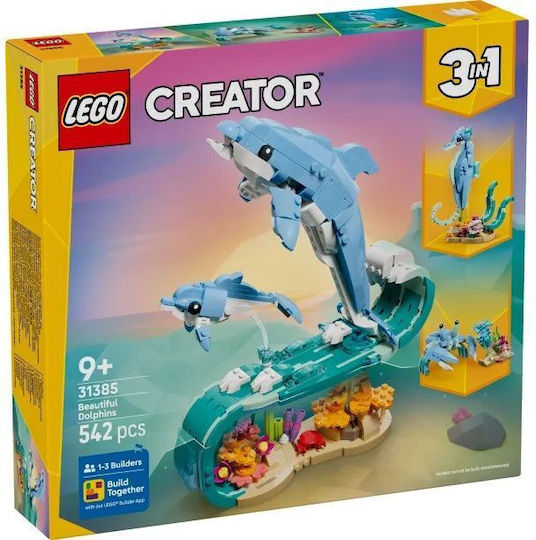 LEGO Creator 3-in-1 Sea Animals: Beautiful Dolphins για 9+ Ετών 542τμχ - Image 1