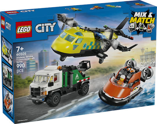 LEGO City Airplane, Service Truck & Hovercraft Remix για 7+ Ετών 990τμχ - Image 1