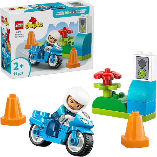 LEGO Duplo Blue Police Motorcycle για 2+ Ετών 11τμχ - Image 1