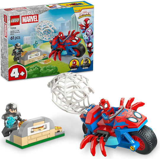 LEGO Spider-Man Spidey on his Motorcycle vs. Rhino για 4+ Ετών 61τμχ - Image 1