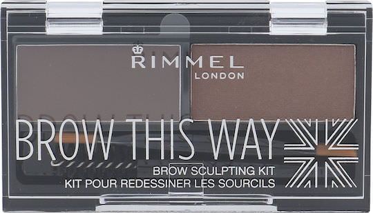 Rimmel London Brow This Way Brow Sculpting Kit 002 Medium Brown - Image 1