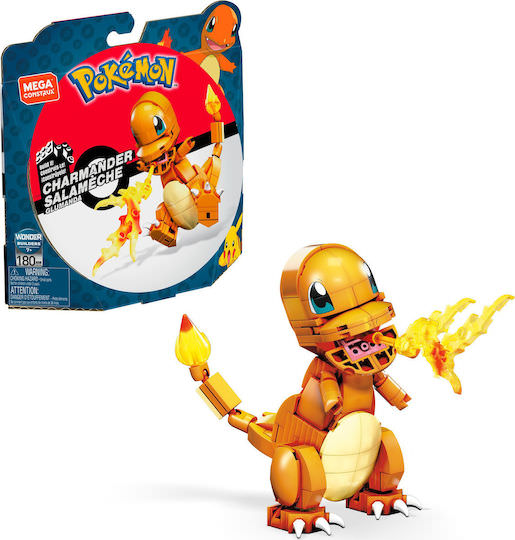 Mega Bloks Τουβλάκια Pokémon Medium Charmander Glumanda για 7+ Ετών 180τμχ - Image 1