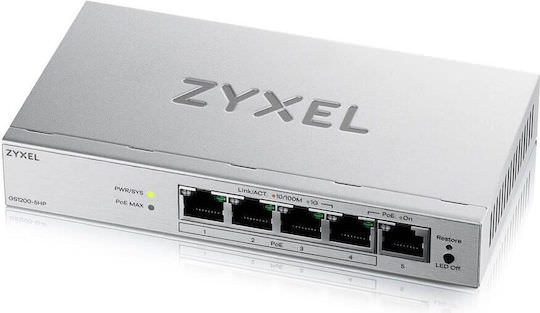 Zyxel GS1200-5HP v3 Managed L2 PoE Switch με 5 Θύρες Gigabit (1Gbps) Ethernet - Image 1